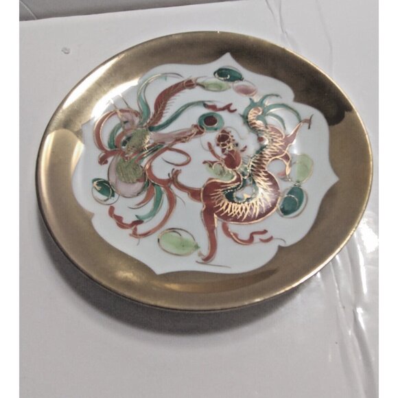 Chinese Dragon Hand Made Eggshell Porcelain Tea Cup & Saucer 22K Gold gilt - Picture 8 of 16